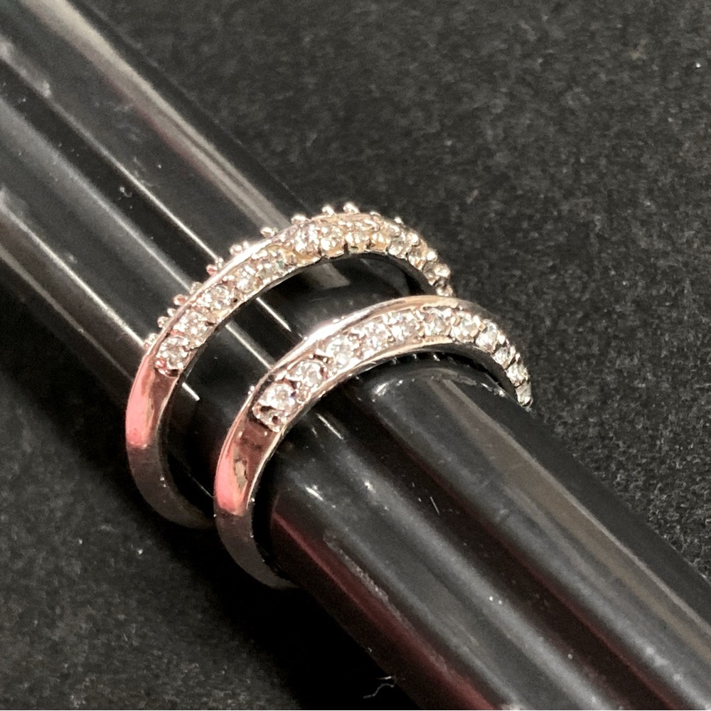 RSC 2 row Faux Diamond knife edge center Band Ring szs 6.75 & 5 available